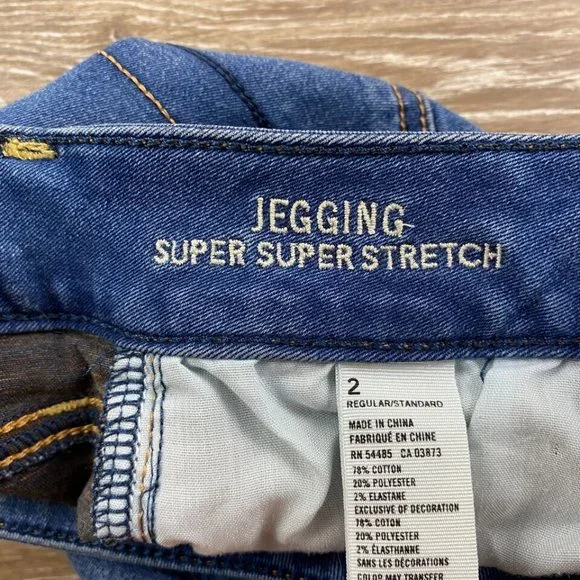 AMERICAN EAGLE Jegging Super Super Stretch Blue Denim Jeans Women's Size 2 - Picture 8 of 11